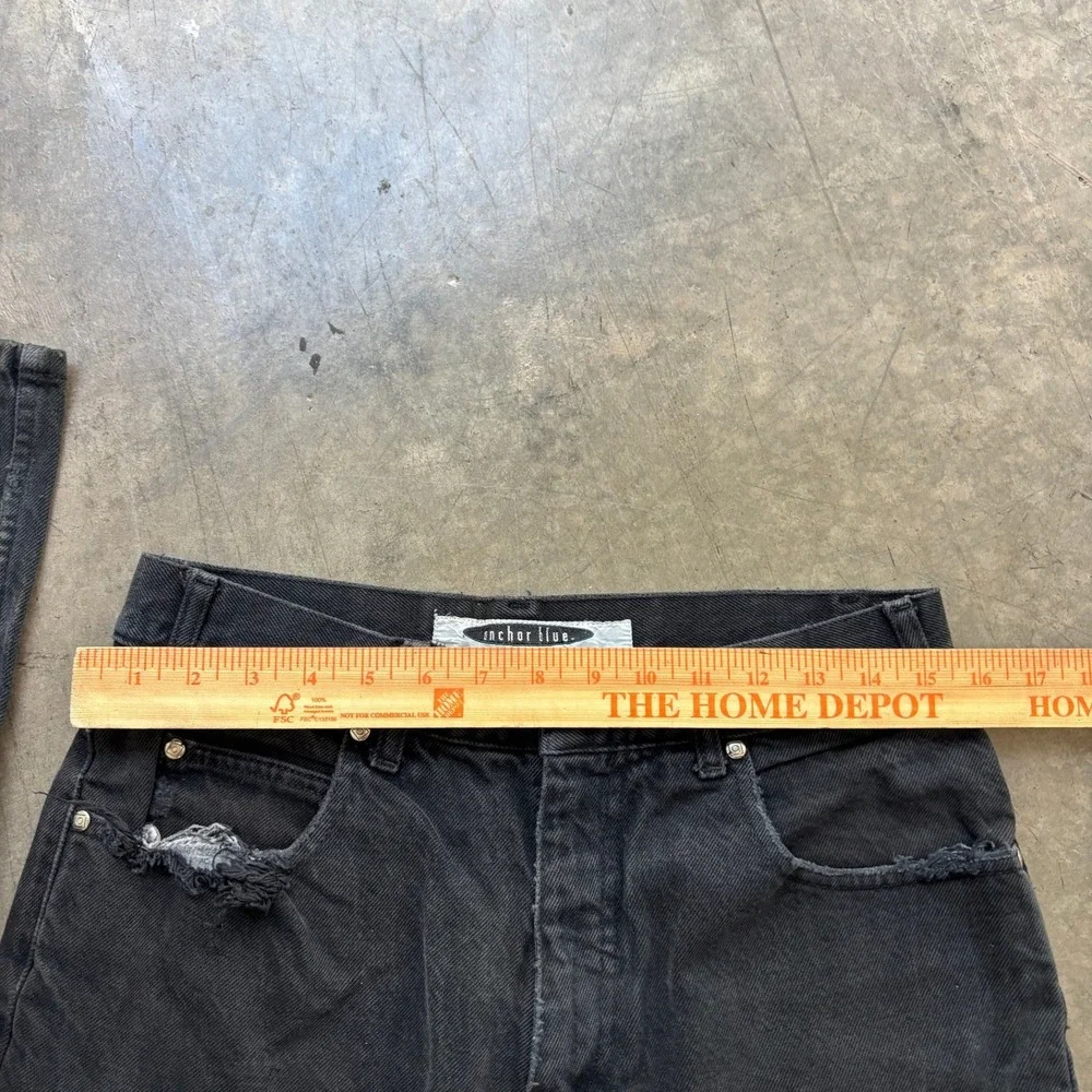 Vintage Anchor Blue Wide Leg Skate Jeans Black Size 31x32